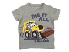 Name It t-shirt oatmeal JCB tractor print